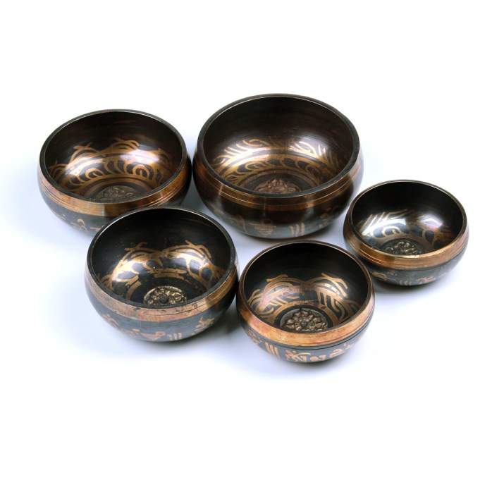 Different sizes of tibetan singing bowls