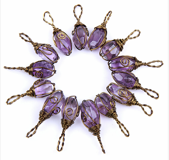 amethyst pendants handamde classic